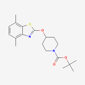 molecular formula C19H26N2O3S B2525116 叔丁基-4-((4,7-二甲基苯并[d]噻唑-2-基)氧基)哌啶-1-羧酸酯 CAS No. 2034327-91-6