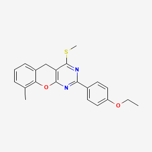 B2525117 2-(4-ethoxyphenyl)-9-methyl-4-(methylthio)-5H-chromeno[2,3-d]pyrimidine CAS No. 866896-78-8
