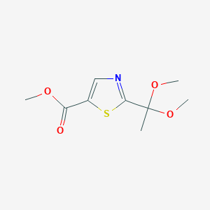 molecular formula C9H13NO4S B2525130 Methyl 2-(1,1-dimethoxyethyl)-1,3-thiazole-5-carboxylate CAS No. 2228310-35-6