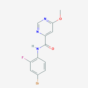 molecular formula C12H9BrFN3O2 B2525139 N-(4-溴-2-氟苯基)-6-甲氧基嘧啶-4-甲酰胺 CAS No. 2034361-99-2
