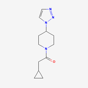 molecular formula C12H18N4O B2525141 1-(4-(1H-1,2,3-triazol-1-yl)piperidin-1-yl)-2-cyclopropylethanone CAS No. 2034355-49-0