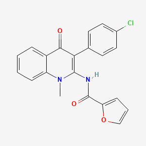 molecular formula C21H15ClN2O3 B2525142 N-[3-(4-氯苯基)-1-甲基-4-氧代-1,4-二氢喹啉-2-基]呋喃-2-甲酰胺 CAS No. 883962-35-4