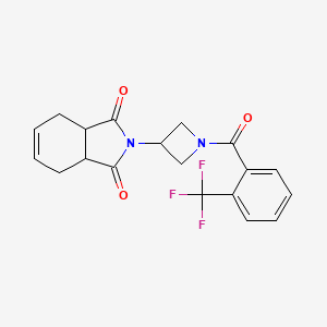 molecular formula C19H17F3N2O3 B2525143 2-(1-(2-(trifluoromethyl)benzoyl)azetidin-3-yl)-3a,4,7,7a-tetrahydro-1H-isoindole-1,3(2H)-dione CAS No. 1903539-15-0