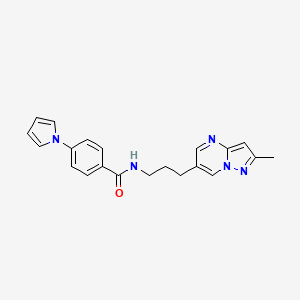 N-(3-(2-methylpyrazolo[1,5-a]pyrimidin-6-yl)propyl)-4-(1H-pyrrol-1-yl)benzamide