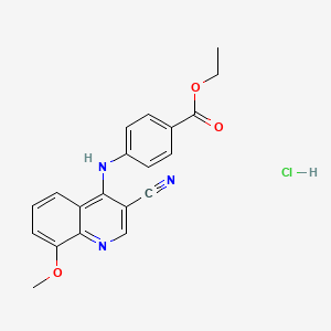 Ethyl 4-((3-cyano-8-methoxyquinolin-4-yl)amino)benzoate hydrochloride