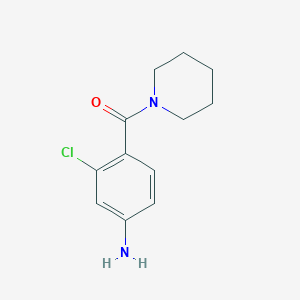 molecular formula C12H15ClN2O B2525146 3-Chloro-4-[(piperidin-1-yl)carbonyl]aniline CAS No. 893615-75-3