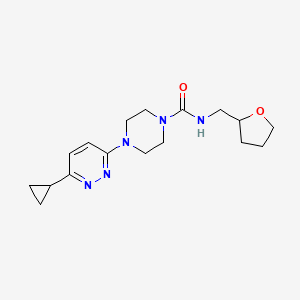 molecular formula C17H25N5O2 B2525151 4-(6-cyclopropylpyridazin-3-yl)-N-((tetrahydrofuran-2-yl)methyl)piperazine-1-carboxamide CAS No. 2034388-60-6
