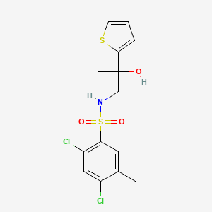 2,4-dichloro-N-(2-hydroxy-2-(thiophen-2-yl)propyl)-5-methylbenzenesulfonamide