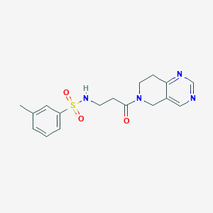 molecular formula C17H20N4O3S B2525155 N-(3-(7,8-dihydropyrido[4,3-d]pyrimidin-6(5H)-yl)-3-oxopropyl)-3-methylbenzenesulfonamide CAS No. 1797183-79-9