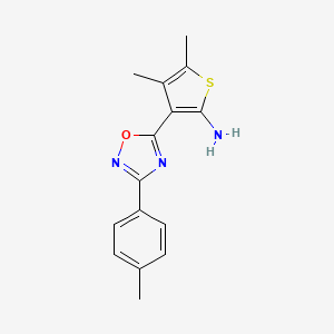 B2525179 4,5-Dimethyl-3-[3-(4-methylphenyl)-1,2,4-oxadiazol-5-yl]thiophen-2-amine CAS No. 1041594-92-6