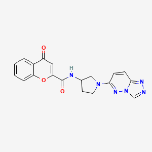 molecular formula C19H16N6O3 B2525184 N-(1-([1,2,4]三唑并[4,3-b]哒嗪-6-基)吡咯烷-3-基)-4-氧代-4H-色满-2-甲酰胺 CAS No. 2034493-77-9