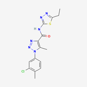 molecular formula C15H15ClN6OS B2525186 1-(3-chloro-4-methylphenyl)-N-(5-ethyl-1,3,4-thiadiazol-2-yl)-5-methyl-1H-1,2,3-triazole-4-carboxamide CAS No. 878735-10-5