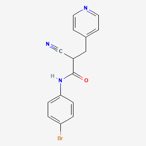 molecular formula C15H12BrN3O B2525195 N-(4-bromophenyl)-2-cyano-3-pyridin-4-ylpropanamide CAS No. 483359-42-8
