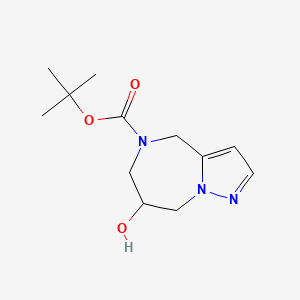 molecular formula C12H19N3O3 B2525203 叔丁基 7-羟基-7,8-二氢-4H-吡唑并[1,5-A][1,4]二氮杂卓-5(6H)-羧酸酯 CAS No. 1823389-42-9