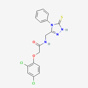 2-(2,4-dichlorophenoxy)-N-[(4-phenyl-5-sulfanylidene-1H-1,2,4-triazol-3-yl)methyl]acetamide