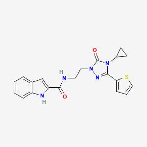 molecular formula C20H19N5O2S B2525256 N-(2-(4-环丙基-5-氧代-3-(噻吩-2-基)-4,5-二氢-1H-1,2,4-三唑-1-基)乙基)-1H-吲哚-2-甲酰胺 CAS No. 1448123-86-1