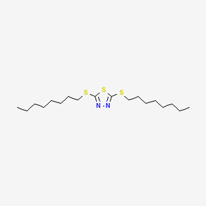 molecular formula C18H34N2S3 B2525267 Bis(octylsulfanyl)-1,3,4-thiadiazole CAS No. 96521-01-6