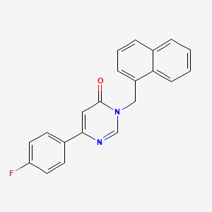 molecular formula C21H15FN2O B2525269 6-(4-fluorophenyl)-3-(naphthalen-1-ylmethyl)pyrimidin-4(3H)-one CAS No. 1105236-14-3