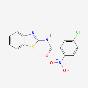 molecular formula C15H10ClN3O3S B2525278 5-氯-N-(4-甲基-1,3-苯并噻唑-2-基)-2-硝基苯甲酰胺 CAS No. 476282-56-1