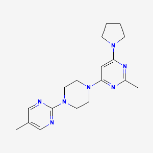 molecular formula C18H25N7 B2525283 2-Methyl-4-[4-(5-methylpyrimidin-2-yl)piperazin-1-yl]-6-pyrrolidin-1-ylpyrimidine CAS No. 2415540-56-4