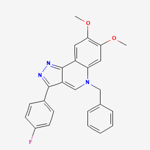 molecular formula C25H20FN3O2 B2525284 5-benzyl-3-(4-fluorophenyl)-7,8-dimethoxy-5H-pyrazolo[4,3-c]quinoline CAS No. 866727-91-5