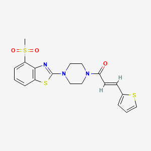 molecular formula C19H19N3O3S3 B2525286 (E)-1-(4-(4-(methylsulfonyl)benzo[d]thiazol-2-yl)piperazin-1-yl)-3-(thiophen-2-yl)prop-2-en-1-one CAS No. 941962-05-6