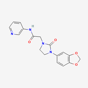 molecular formula C17H16N4O4 B2525296 2-(3-(苯并[d][1,3]二氧杂环-5-基)-2-氧代咪唑烷-1-基)-N-(吡啶-3-基)乙酰胺 CAS No. 1325750-62-6