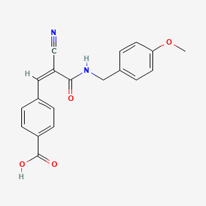 molecular formula C19H16N2O4 B2525299 4-[(Z)-2-Cyano-3-[(4-methoxyphenyl)methylamino]-3-oxoprop-1-enyl]benzoic acid CAS No. 366824-36-4