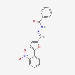 molecular formula C18H13N3O4 B2525306 (E)-N'-((5-(2-nitrophenyl)furan-2-yl)methylene)benzohydrazide CAS No. 1355970-64-7