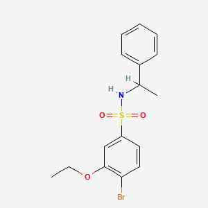 molecular formula C16H18BrNO3S B2525309 4-bromo-3-ethoxy-N-(1-phenylethyl)benzenesulfonamide CAS No. 714208-25-0