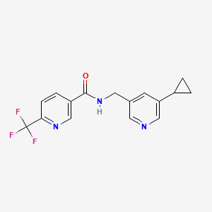 molecular formula C16H14F3N3O B2525322 N-((5-环丙基吡啶-3-基)甲基)-6-(三氟甲基)烟酰胺 CAS No. 2034393-13-8