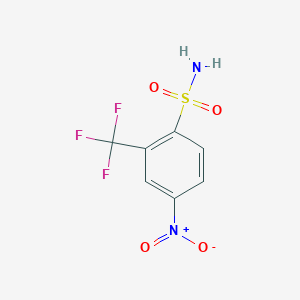 molecular formula C7H5F3N2O4S B2525327 4-Nitro-2-(trifluoromethyl)benzenesulfonamide CAS No. 393-04-4
