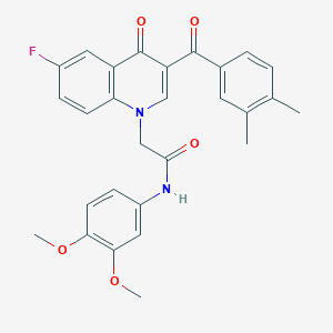 N-(3,4-dimethoxyphenyl)-2-[3-(3,4-dimethylbenzoyl)-6-fluoro-4-oxoquinolin-1-yl]acetamide