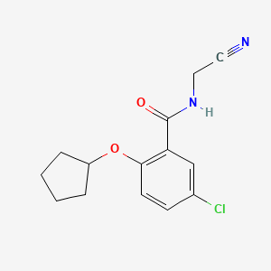 molecular formula C14H15ClN2O2 B2525350 5-Chloro-N-(cyanomethyl)-2-cyclopentyloxybenzamide CAS No. 1436239-09-6