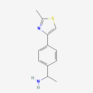 molecular formula C12H14N2S B2525351 1-[4-(2-methyl-1,3-thiazol-4-yl)phenyl]ethan-1-amine CAS No. 900641-34-1