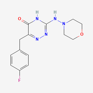molecular formula C14H16FN5O2 B2525352 6-(4-fluorobenzyl)-3-(morpholinoamino)-1,2,4-triazin-5(4H)-one CAS No. 881438-04-6