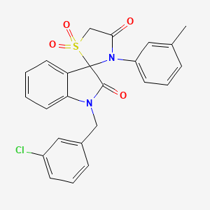 molecular formula C24H19ClN2O4S B2525357 1-(3-Chlorobenzyl)-3'-(m-tolyl)spiro[indoline-3,2'-thiazolidine]-2,4'-dione 1',1'-dioxide CAS No. 942034-54-0