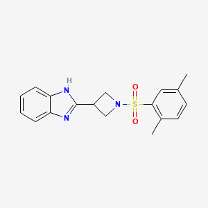 molecular formula C18H19N3O2S B2525360 2-(1-((2,5-dimethylphenyl)sulfonyl)azetidin-3-yl)-1H-benzo[d]imidazole CAS No. 1251621-90-5