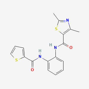 molecular formula C17H15N3O2S2 B2525361 2,4-dimethyl-N-(2-(thiophene-2-carboxamido)phenyl)thiazole-5-carboxamide CAS No. 1206992-55-3