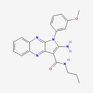 molecular formula C21H21N5O2 B2525364 2-氨基-1-(3-甲氧基苯基)-N-丙基-1H-吡咯并[2,3-b]喹喔啉-3-甲酰胺 CAS No. 840516-69-0