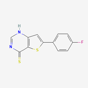 molecular formula C12H7FN2S2 B2525368 6-(4-氟苯基)噻吩并[3,2-d]嘧啶-4-硫醇 CAS No. 757221-68-4