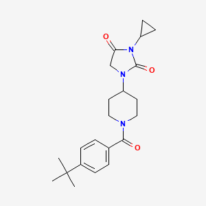 molecular formula C22H29N3O3 B2525386 1-[1-(4-Tert-butylbenzoyl)piperidin-4-yl]-3-cyclopropylimidazolidine-2,4-dione CAS No. 2097915-55-2