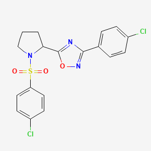 3-(4-Chlorophenyl)-5-{1-[(4-chlorophenyl)sulfonyl]-2-pyrrolidinyl}-1,2,4-oxadiazole