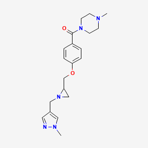 (4-Methylpiperazin-1-yl)-[4-[[1-[(1-methylpyrazol-4-yl)methyl]aziridin-2-yl]methoxy]phenyl]methanone