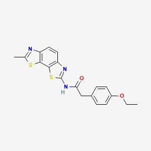 molecular formula C19H17N3O2S2 B2525400 2-(4-ethoxyphenyl)-N-(7-methyl-[1,3]thiazolo[4,5-g][1,3]benzothiazol-2-yl)acetamide CAS No. 923483-70-9