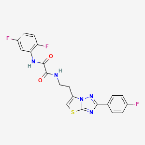 molecular formula C20H14F3N5O2S B2525401 N1-(2,5-difluorophenyl)-N2-(2-(2-(4-fluorophenyl)thiazolo[3,2-b][1,2,4]triazol-6-yl)ethyl)oxalamide CAS No. 894034-18-5