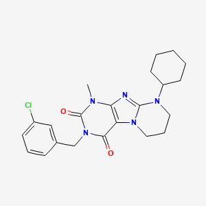 3-(3-chlorobenzyl)-9-cyclohexyl-1-methyl-6,7,8,9-tetrahydropyrimido[2,1-f]purine-2,4(1H,3H)-dione
