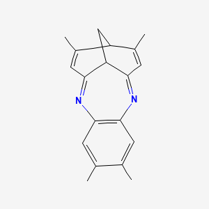 molecular formula C19H20N2 B2525405 5,6,12,17-Tetramethyl-2,9-diazatetracyclo[11.2.2.0~3,8~.0~10,15~]heptadeca-1,3(8),4,6,9,11,16-heptaene CAS No. 68658-49-1