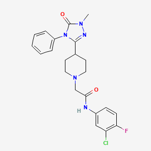 N-(3-chloro-4-fluorophenyl)-2-(4-(1-methyl-5-oxo-4-phenyl-4,5-dihydro-1H-1,2,4-triazol-3-yl)piperidin-1-yl)acetamide