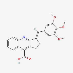 molecular formula C23H21NO5 B2525420 3-[(3,4,5-三甲氧基苯基)亚甲基]-1H,2H,3H-环戊[b]喹啉-9-羧酸 CAS No. 380574-32-3